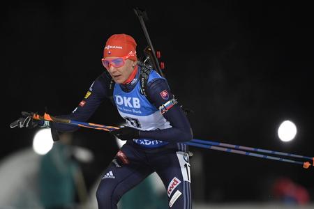 Kuzmina has no competitors on the track, living out a fantasy