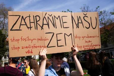 April 26 student protest for climate in Bratislava.