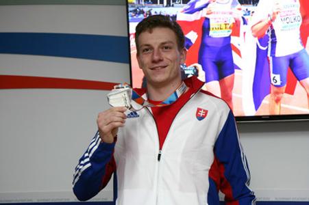 Ján Volko, runner winning silver medal at European Athletics Indoor Championships in Belgrade 