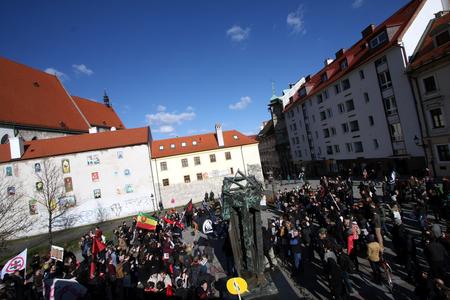 Anti-fascist meeting on March 11 moved to the Holocaust memorial close to SNP Bridge.