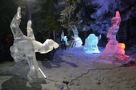 The ice scupltures at Hrebienok, Tatry Ice Masters