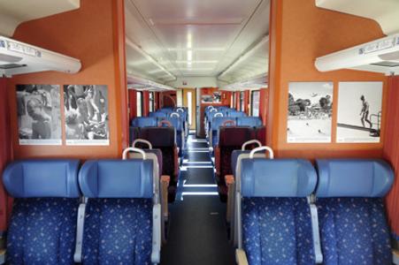 The photo exhibition commemprating Alexander Dubček on trains. 