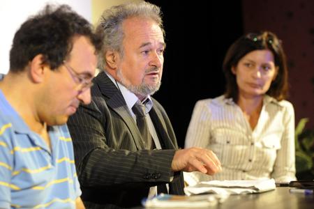 L-R: Direcotr of the project's films Matej Mináč, producer Patrik Pašš and Dagmar Krepopová of the Trigon Production company.