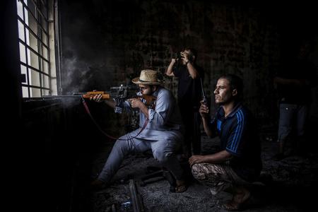 A sniper in Misurata, illustartive stock photo