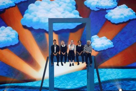 Leonora of Denmark performs the song "Love Is Forever" during the 2019 Eurovision Song Contest grand final rehearsal in Tel Aviv, Israel, Friday, May 17, 2019.