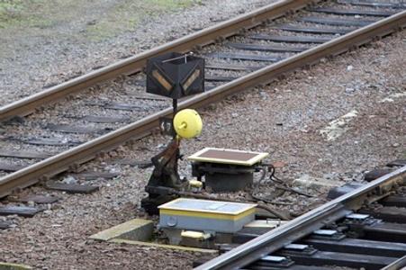 Railroad switch, illustrative stock photo
