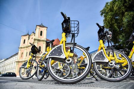 Bike-sharing stands in Bratislava
