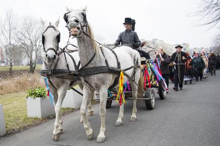 Parade in Bratislava-Petržalka at Carnival 2018 season.