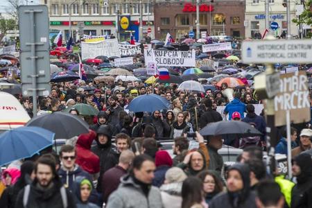First march against corruption is reported by the New York Times