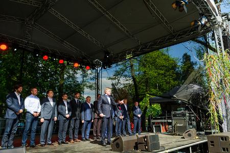 PM Fico introducing new labour measures in Nitra on May Day.