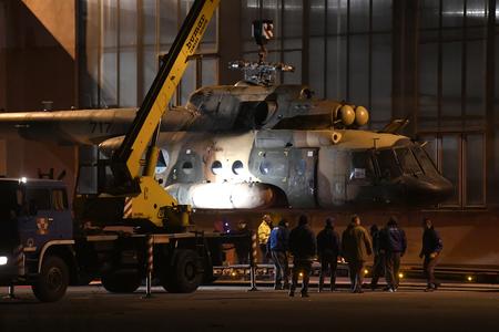 One of the three Mi-17 helicopters arrived in Trenčín in November 2016.