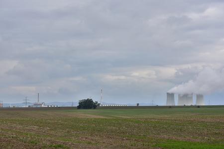 New skyline of the  Jaslovské Bohunice nuclear power station after four cooling towers of the V1 nuclear power station were pulled down.  