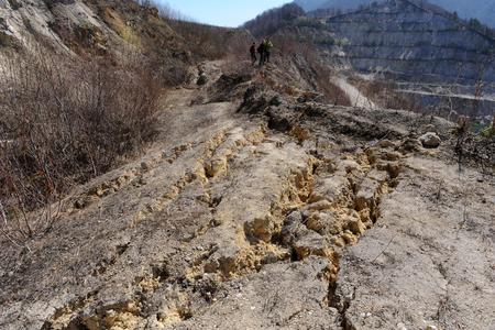 Landslide during construction of the highway near Šútovo in 2013. 