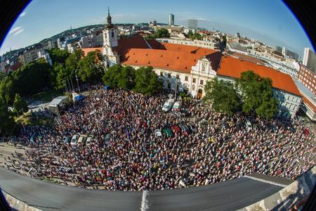 Thousands of people rallied against corruption
