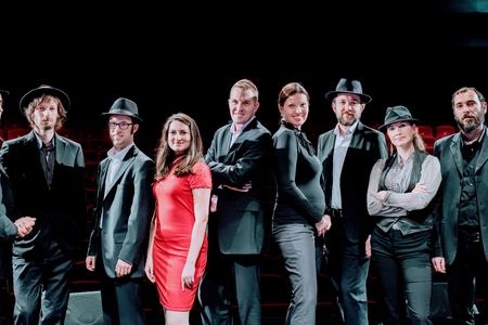 Members of the Pressburger Klezmer Band from Slovakia.