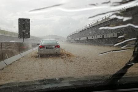 The D1 highway got flooded after a supercell hit Levoča in eastern Slovakia this June.