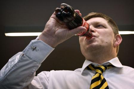 Robert Fico celebrates his 2012 victory. 
