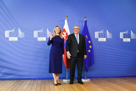 The Slovak president meets with EC President Jean-Claude Juncker on June 25, 2019. 