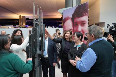 Memorial dedicated to Kuciak, Kušnírová and Caruana Galizia decorates European Parliament