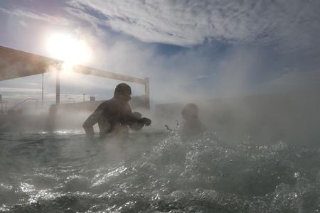 Enjoying thermal water in Nesvady. 