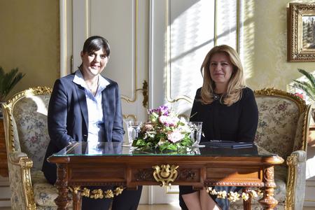 The EU's top prosecutor Laura Codruţu Kövesi meets President Zuzana Čaputová in Bratislava on February 18, 2020. 