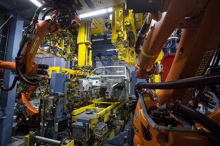 Car production in Volkswagen Slovakia in Bratislava.