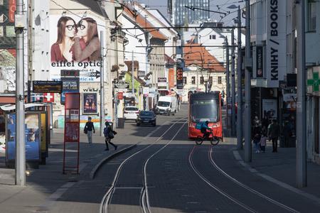 The normally busy Obchodna Street in central Bratislava. 
