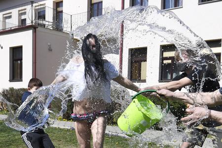 A family celebrates Easter in Košice.