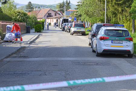 Police are still patrolling in front of the retirement home in Pezinok.