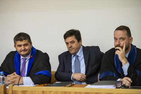 Marian Kočner (centre) in court.