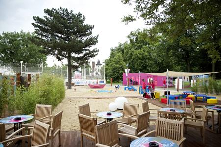 Magio Beach on Tyrš Waterfront in Bratislava in summer 2014.