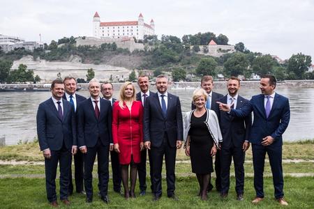 Peter Pellegrini and his fellow Smer renegades, Bratislava, June 17, 2020. 