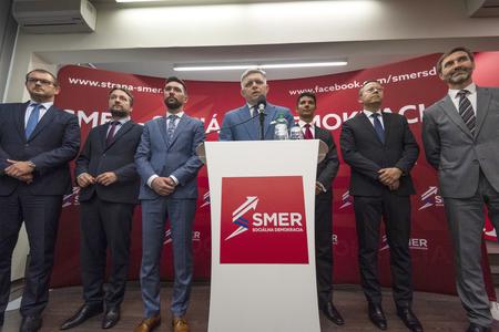 Robert Fico (centre) and his newly elected deputy chairs.