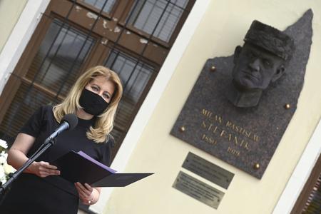 President Zuzana Čaputová visits Košariská, where Slovak diplomat M. R. Štefánik was born 140 years ago, on July 21, 2020.
