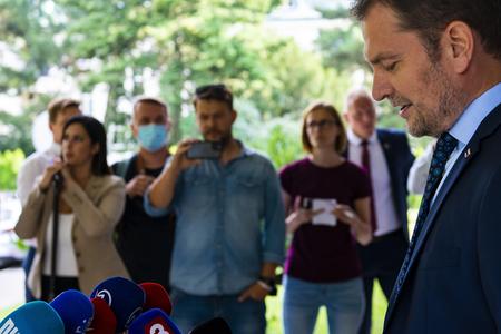 PM Igor Matovič discussed his final thesis in front of journalists on July 22.