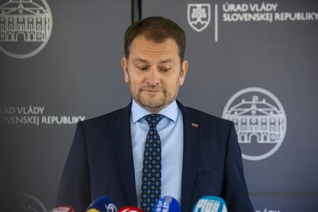 PM Igor Matovič during July 22 press conference, where he explained the plagiarism allegations.