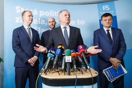 l-r: Spolu leader Miroslav Beblavý, PS leader Michal Truban, Za Ľudí chair Andrej Kiska and KDH chair Alojz Hlina
