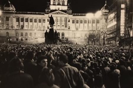 Guimond regularly attended demonstrations in Prague. This one took place in January 1989.