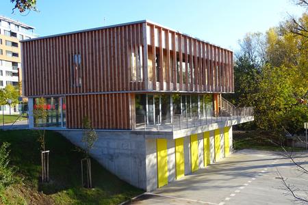 The new boathouse with the cement hangar able to store as much as 180 boats.