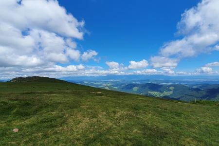 A view from Kráľova Hoľa towards the Tatras.