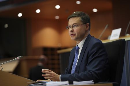 The European Commission's Euro and Social Dialogue Vice-President Valdis Dombrovskis