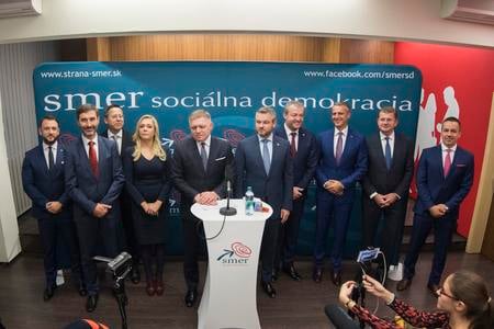 Smer chair Robert Fico presents the top 10 on the party's slate before the 2020 elections on November 27, 2019