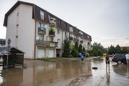 A busy day for firefighters. Heavy rains caused problems in western Slovakia