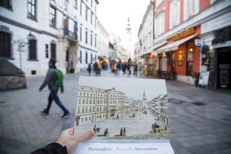 Michalská Street than and today. 
