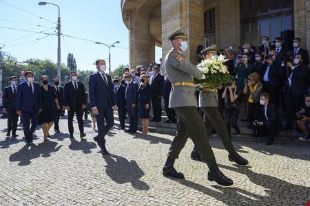 PM Igor Matovič and other high-ranking public officials lay a wreath at Comenius University on August 21, when Slovakia marks 52 years since the 1968 invasion of Czechoslovakia. 