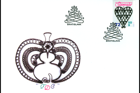 Post office has Christmas stamp showing traditional Slovak craft
