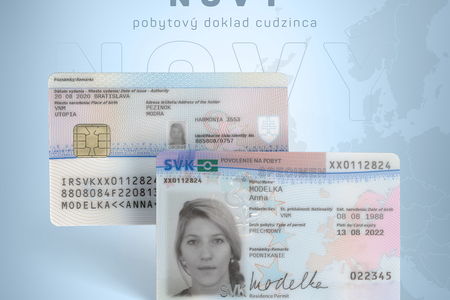 The design of new residence cards for foreigners in Slovakia.