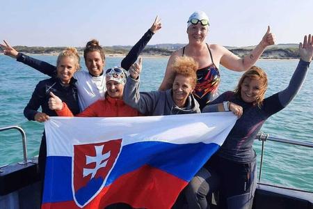 Slovak female swimmers swam across the English Channel, from England to France, in September 2020. 