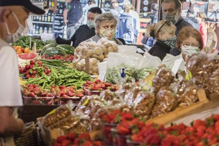 The open-air market on Miletičova Street in Bratislava.