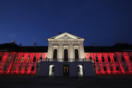 The Presidential Palace was lit in red and white on November 3 evening to show solidarity with Austria.